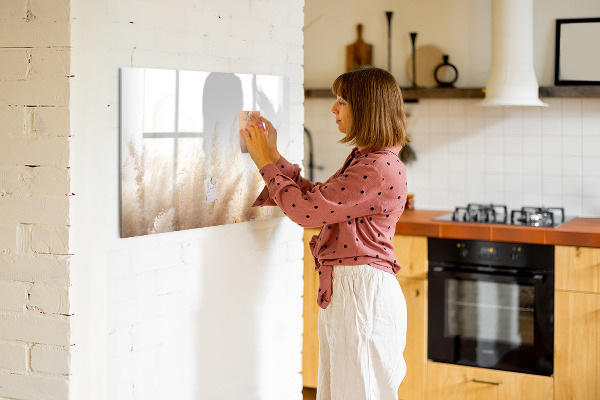 Pizarra magnética de pared con rotulador Tablero moderno para fotos y notas.