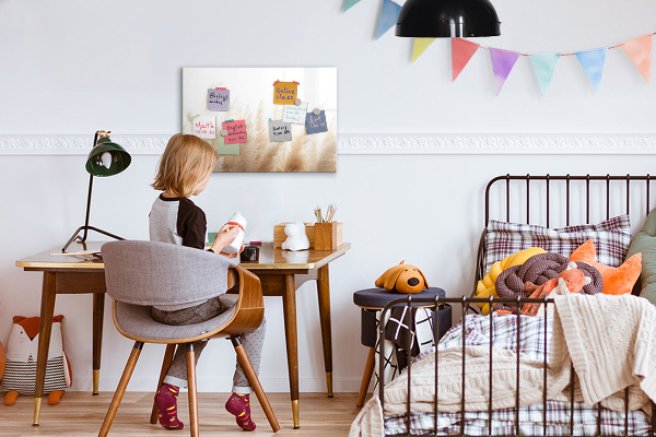 Pizarra magnética de pared con rotulador Tablero moderno para fotos y notas.