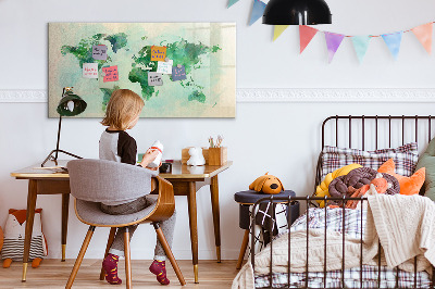 Pizarra borrable de cristal con imanes Mapeando los recuerdos del mundo