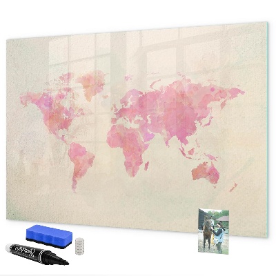 Pizarra magnética de pared con rotulador Un mapa de recuerdos con tus seres queridos y tu mascota.