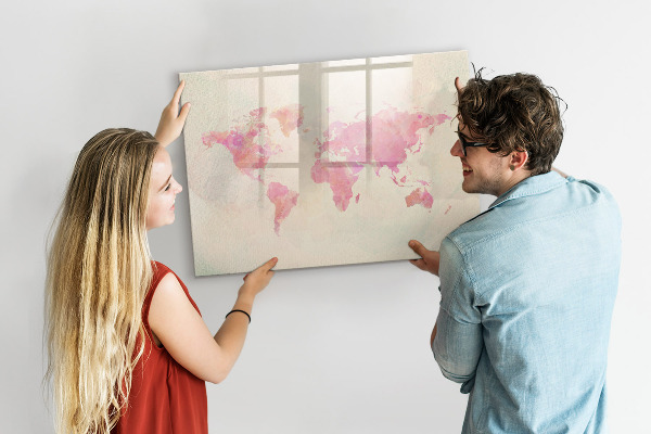 Pizarra magnética de pared con rotulador Un mapa de recuerdos con tus seres queridos y tu mascota.