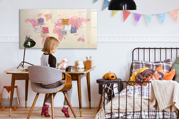 Pizarra magnética de pared con rotulador Un mapa de recuerdos con tus seres queridos y tu mascota.