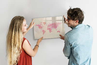 Pizarra magnética de pared con rotulador Un mapa de recuerdos con tus seres queridos y tu mascota.