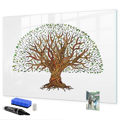 Pizarra borrable de cristal con imanes Árbol de los recuerdos con imanes y rotulador