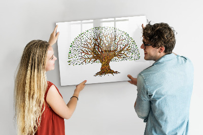 Pizarra borrable de cristal con imanes Árbol de los recuerdos con imanes y rotulador