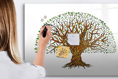 Pizarra borrable de cristal con imanes Árbol de los recuerdos con imanes y rotulador