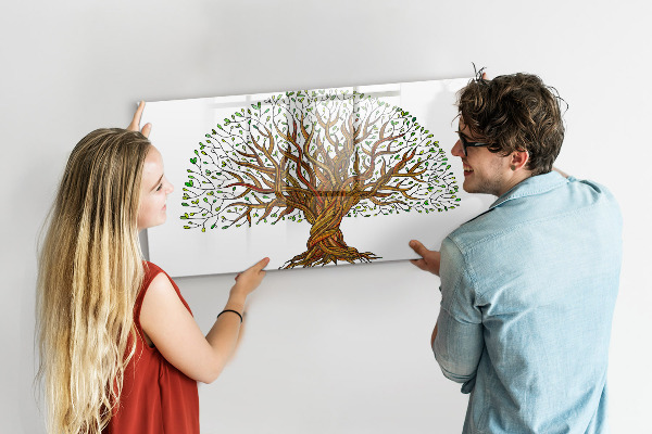 Pizarra borrable de cristal con imanes Árbol de los recuerdos con imanes y rotulador