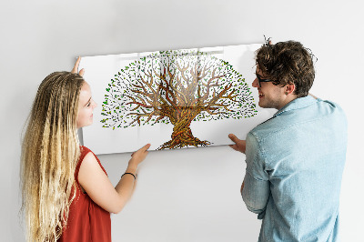 Pizarra borrable de cristal con imanes Árbol de los recuerdos con imanes y rotulador