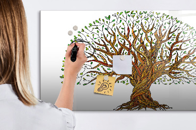 Pizarra borrable de cristal con imanes Árbol de los recuerdos con imanes y rotulador