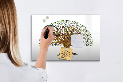 Pizarra borrable de cristal con imanes Árbol de los recuerdos con imanes y rotulador