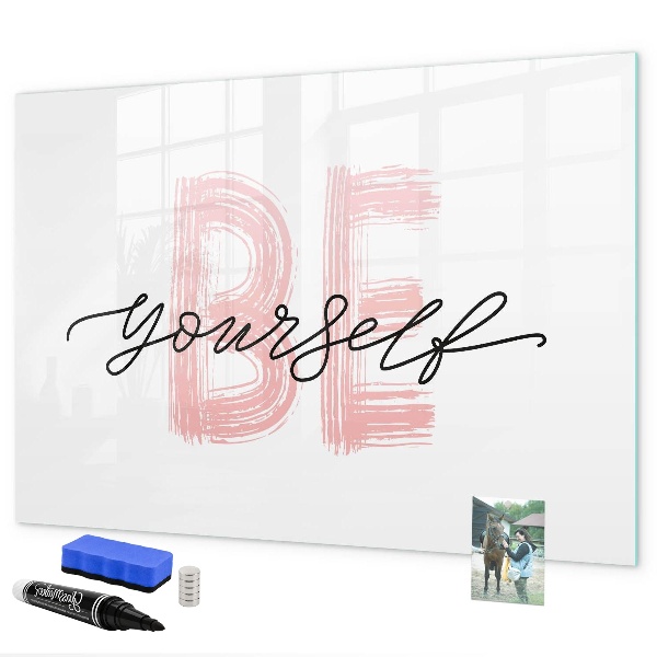 Pizarra magnética de pared con rotulador Un lugar inspirador para recuerdos y fotos.
