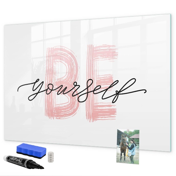 Pizarra magnética de pared con rotulador Un lugar inspirador para recuerdos y fotos.
