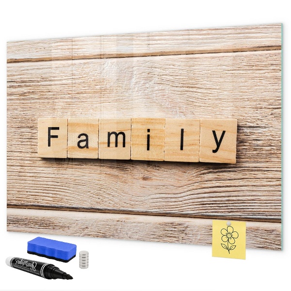 Pizarra borrable de cristal con imanes Un conjunto para presentar fotos en la pared.