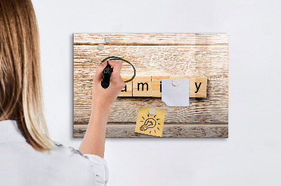 Pizarra borrable de cristal con imanes Un conjunto para presentar fotos en la pared.