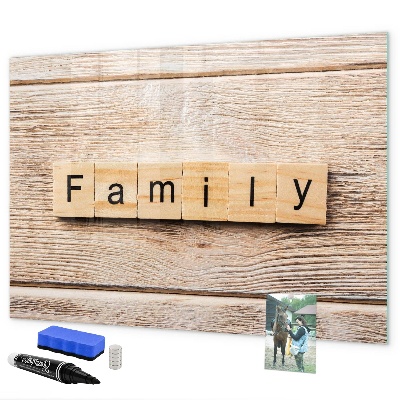 Pizarra borrable de cristal con imanes Un conjunto para presentar fotos en la pared.