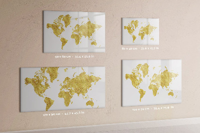 Pizarra borrable de cristal con imanes Mapa del mundo con espacio para fotos