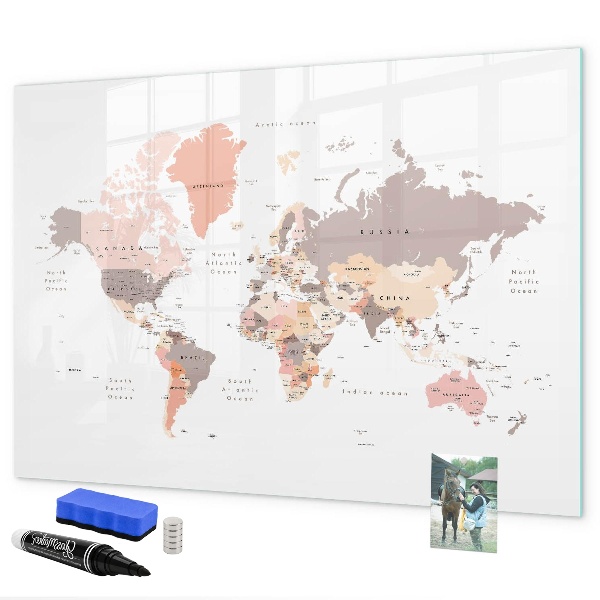 Pizarra magnética de pared con rotulador Un mapa de recuerdos con tus fotos favoritas