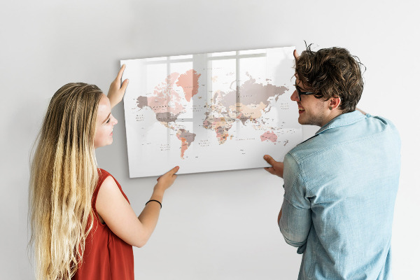 Pizarra magnética de pared con rotulador Un mapa de recuerdos con tus fotos favoritas