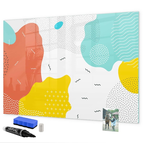 Pizarra magnética de pared con rotulador Tablero creativo para fotos y notas