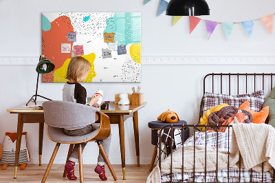 Pizarra magnética de pared con rotulador Tablero creativo para fotos y notas