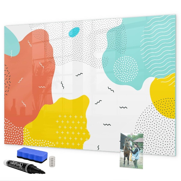 Pizarra magnética de pared con rotulador Tablero creativo para fotos y notas