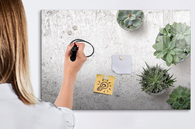 Pizarra borrable de cristal con imanes Un elegante tablero para presentar fotos.