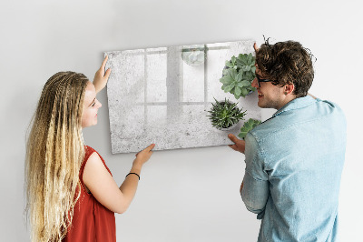 Pizarra borrable de cristal con imanes Un elegante tablero para presentar fotos.