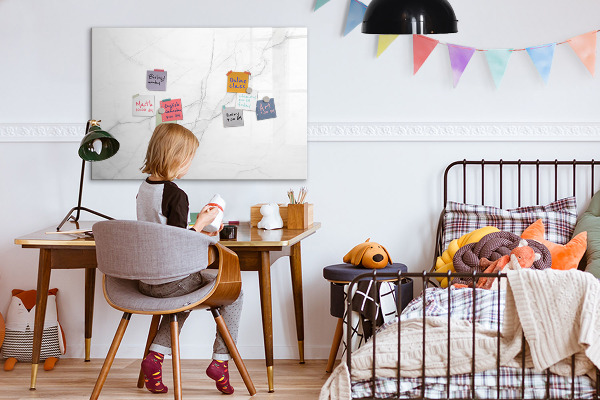 Pizarra magnética de pared con rotulador Tablero moderno para notas y fotos
