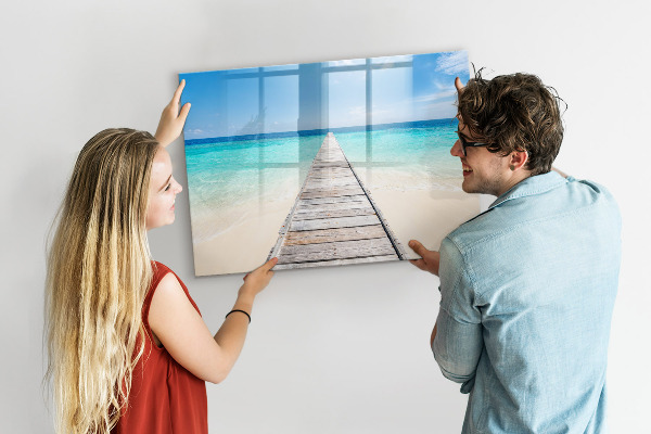 Pizarra magnética de pared con rotulador Una playa con recuerdos y fotos