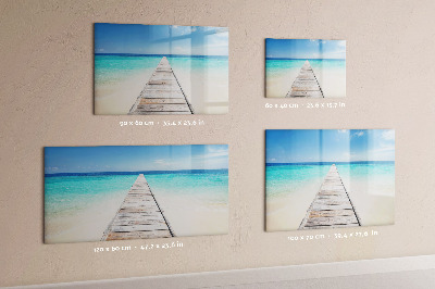 Pizarra magnética de pared con rotulador Una playa con recuerdos y fotos