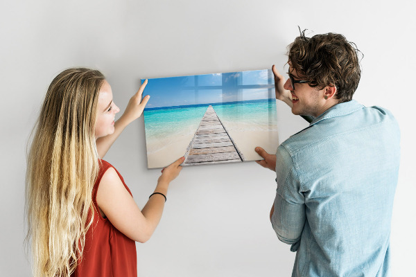 Pizarra magnética de pared con rotulador Una playa con recuerdos y fotos