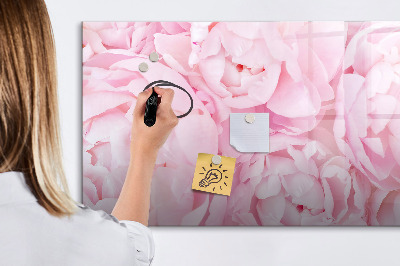 Pizarra borrable de cristal con imanes Motivo floral con espacio para fotos