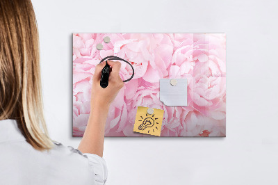 Pizarra borrable de cristal con imanes Motivo floral con espacio para fotos