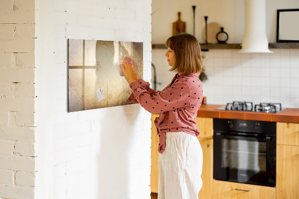 Pizarra magnética de pared con rotulador Tablero de notas con fotos y accesorios