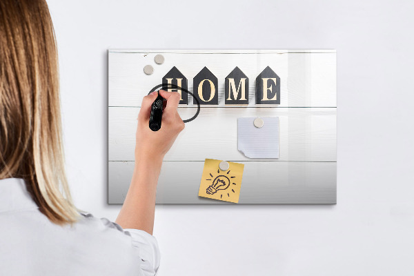 Pizarra borrable de cristal con imanes Elegante tablero de fotos para tu hogar