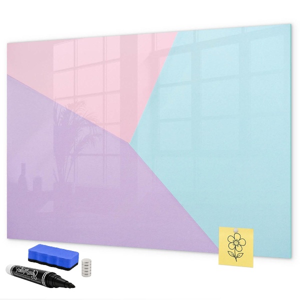 Pizarra magnética de pared con rotulador Un tablero colorido para notas y fotos.