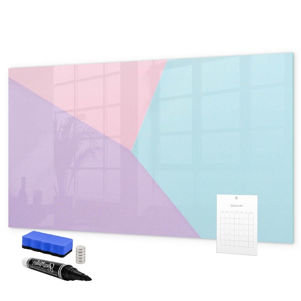 Pizarra magnética de pared con rotulador Un tablero colorido para notas y fotos.