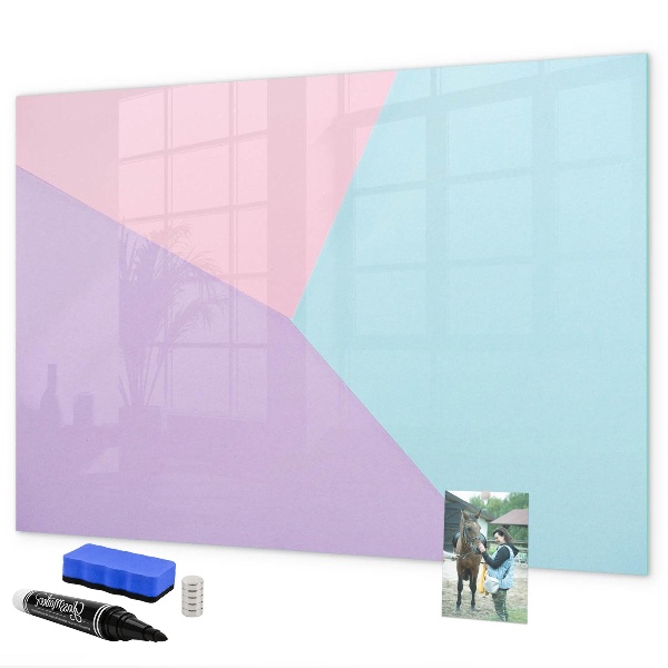 Pizarra magnética de pared con rotulador Un tablero colorido para notas y fotos.