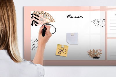 Pizarra borrable de cristal con imanes Agenda con espacio para fotos