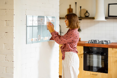 Pizarra magnética de pared con rotulador Planificador semanal con espacio para fotos