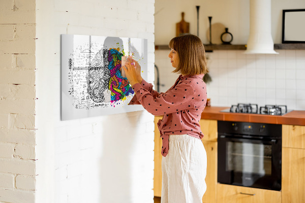 Pizarra magnética de pared con rotulador Un espacio creativo para recuerdos e ideas.