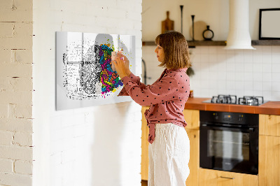 Pizarra magnética de pared con rotulador Un espacio creativo para recuerdos e ideas.
