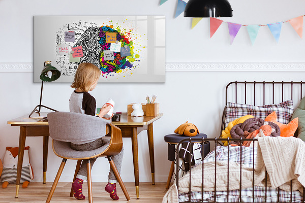 Pizarra magnética de pared con rotulador Un espacio creativo para recuerdos e ideas.