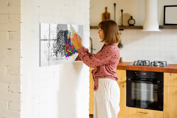 Pizarra magnética de pared con rotulador Un espacio creativo para recuerdos e ideas.