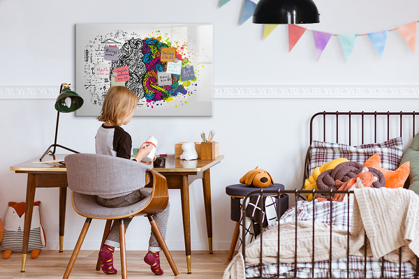 Pizarra magnética de pared con rotulador Un espacio creativo para recuerdos e ideas.