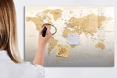 Pizarra borrable de cristal con imanes Mapa de viaje con lugares para marcar