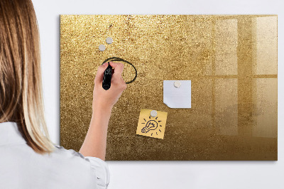 Pizarra borrable de cristal con imanes Tablero dorado para notas y fotos