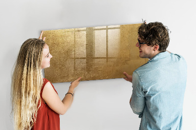 Pizarra borrable de cristal con imanes Tablero dorado para notas y fotos