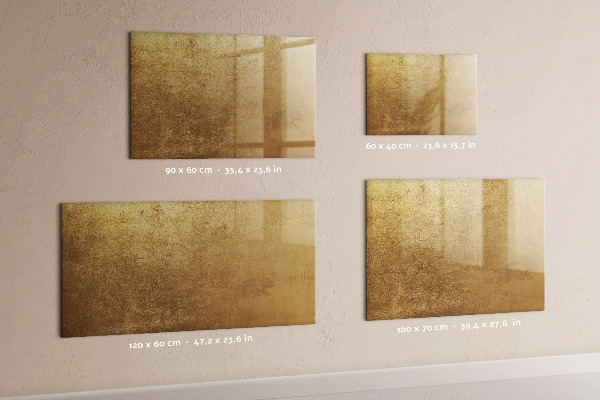 Pizarra borrable de cristal con imanes Tablero dorado para notas y fotos