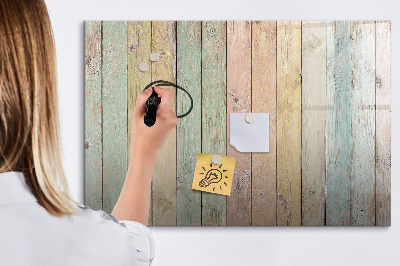 Pizarra magnética de pared con rotulador Un tablero colorido para fotos y notas.